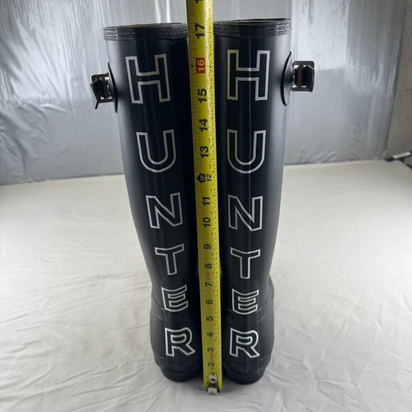 Hunter Original Women's Tall Rain Boots Black Classic Logo Preppy Farm Matte 9 - Picture 8 of 10